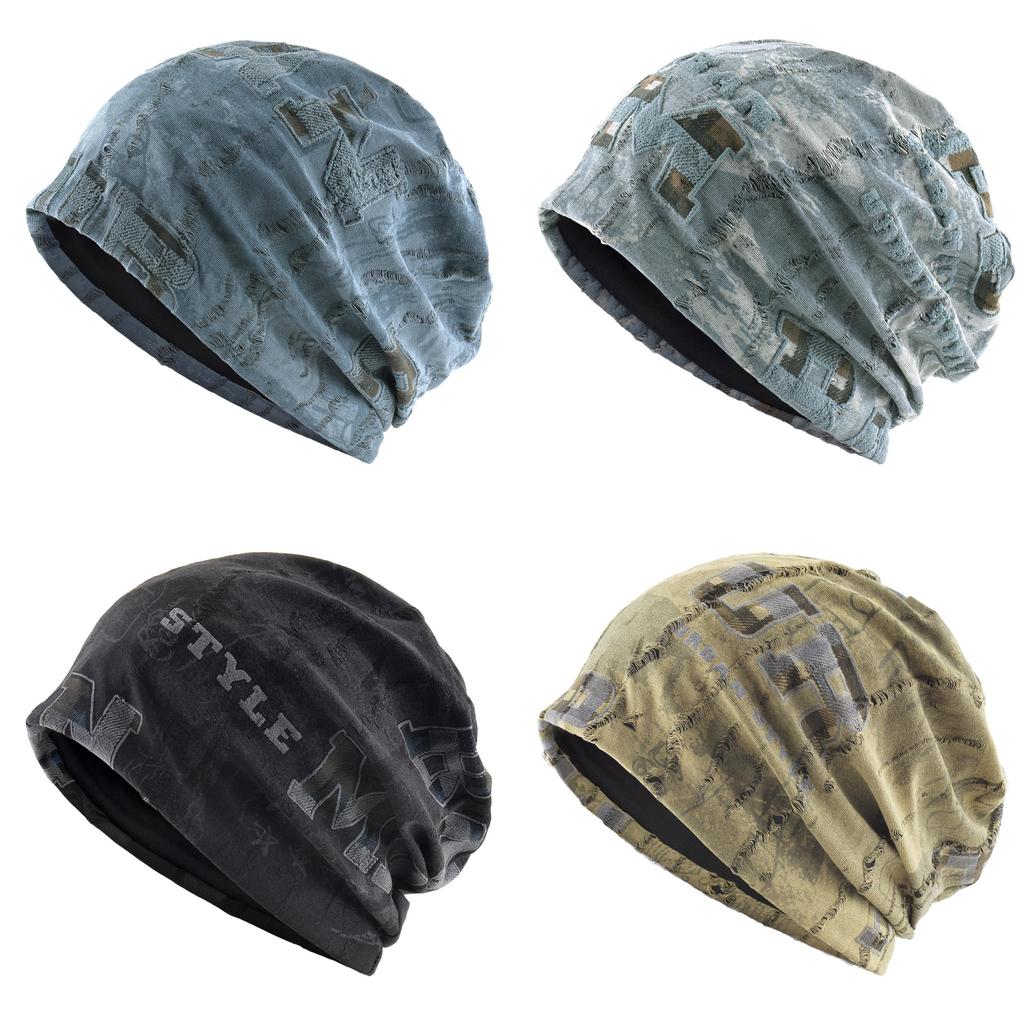 Vintage Letter Design Beanie For Men Women Allseason Fashion Cool Headgear