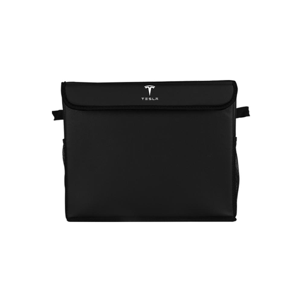 1PCS New Car PU Leather Foldable Organizer Bag Trip Storage Box Auto Accessories For Tesla Model 3 Y X S Roadster Cybertruck WYE