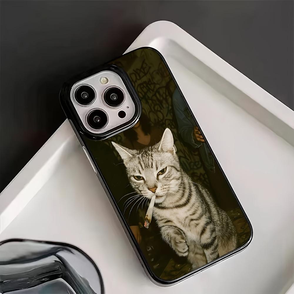 Cool Cat Smoking Pattern Phone Case for iPhone 17/17air/17pro/17promax/16/15/14/13/12/11 Pro Max Popular Birthday Gift