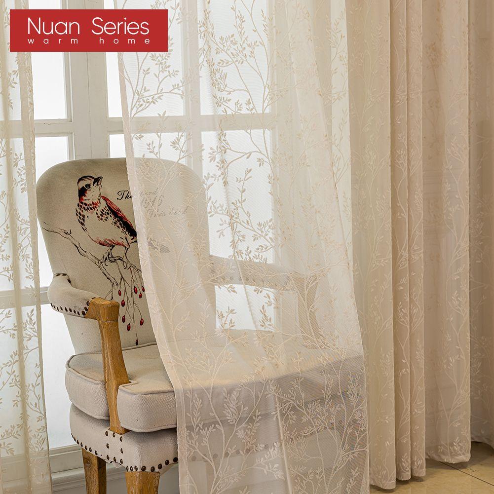 1PC Nuan Series Modern Luxury Dreamy Embossed Jacquard Curtain Translucent Sheer Curtain for Living Room Bedroom Balcony Window Home Decor
