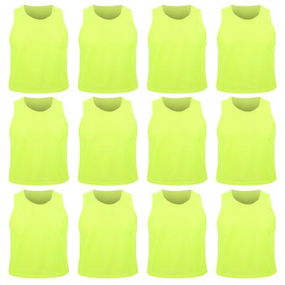 Small Mesh Children Football Training Vest Breathable Fluorescent Green  Size Breathable Football Vest