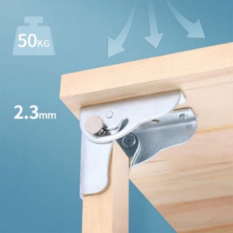 90 Degree Folding Hinge Table Legs Brackets Fold Feet for Table Chair Extension Tables Foldable Self-Locking Feet Hinges.