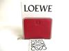 Autentico Wine Red Purple Leather Silver H/W Round Zip Portamonete #a529 Ricondizionato