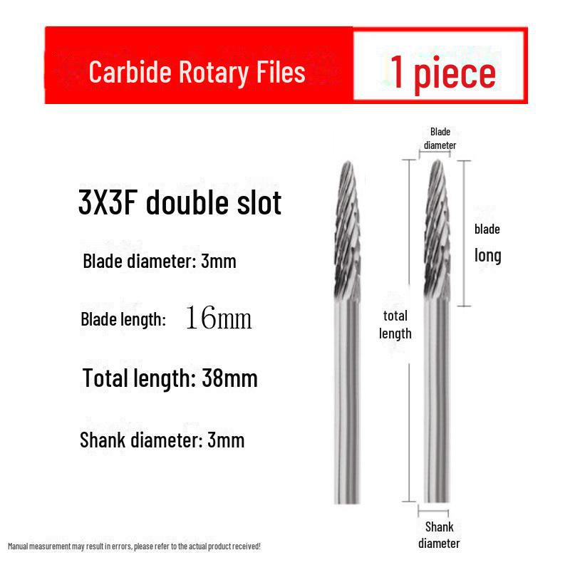 3mmX6 Tungsten Steel Carbide Rotary File for Electric Grinding - Small Metal Grinding Head