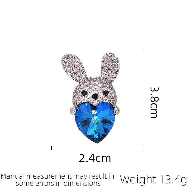 Nowy Design Luksusowa Broszka w Kształcie Serca Urocza i Elegancka Broszka Zwierzęca Królik Akcesoria Modna Biżuteria