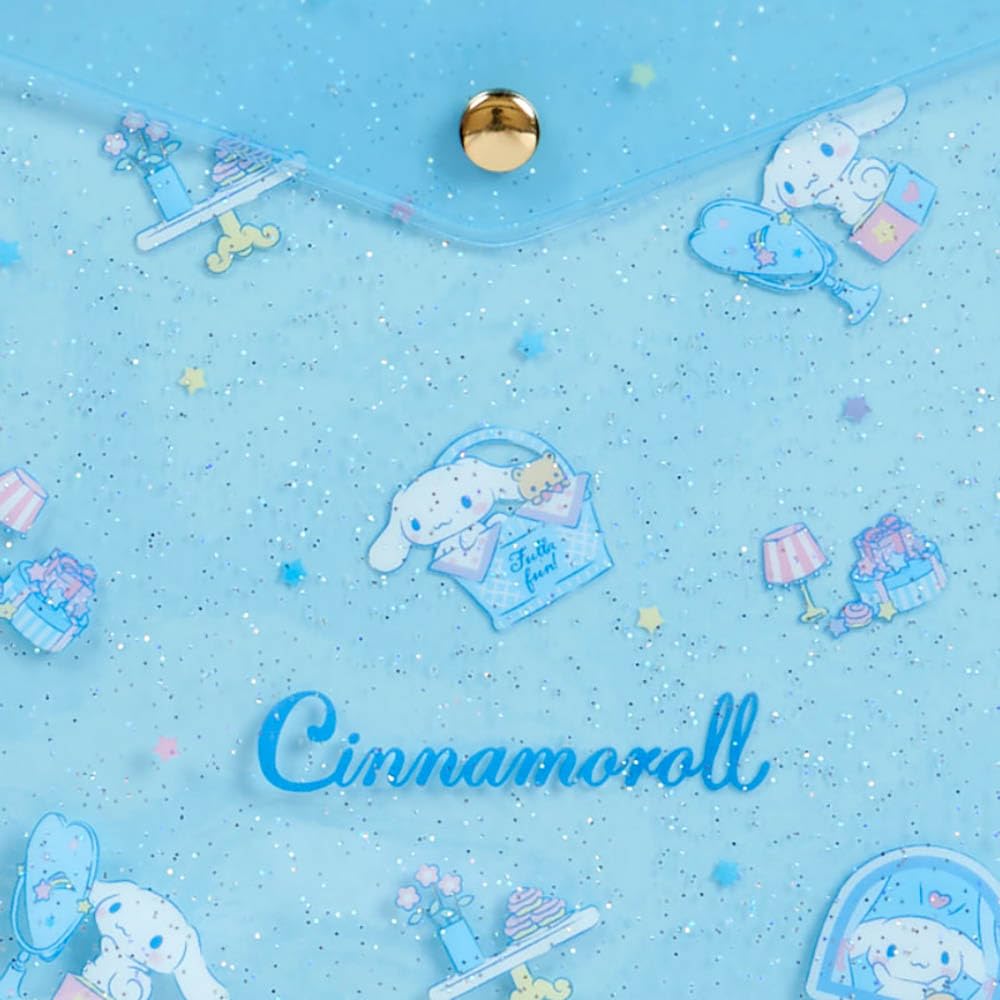 Sanrio Clear Flat Wide x Deep x 20cm 818216 Case, Cinnamoroll, Approx. 25.5cm 0.5cm High,