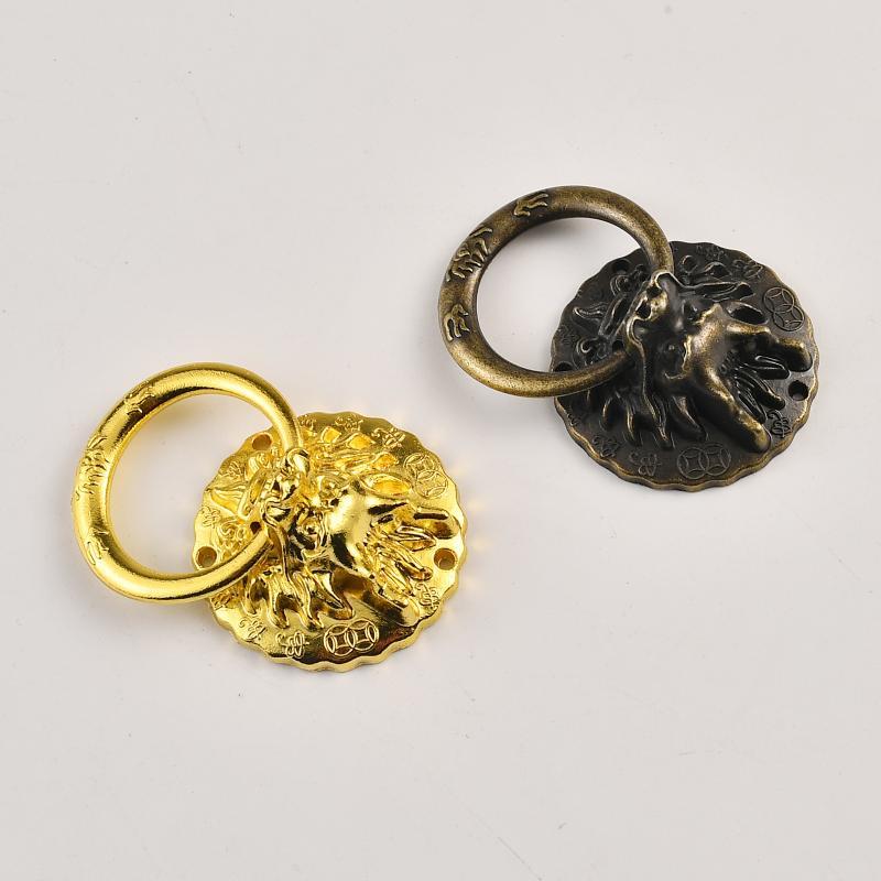 Antique Lion Head Handle Zinc Alloy Small Size Chinese Style Drawer Pull Handle