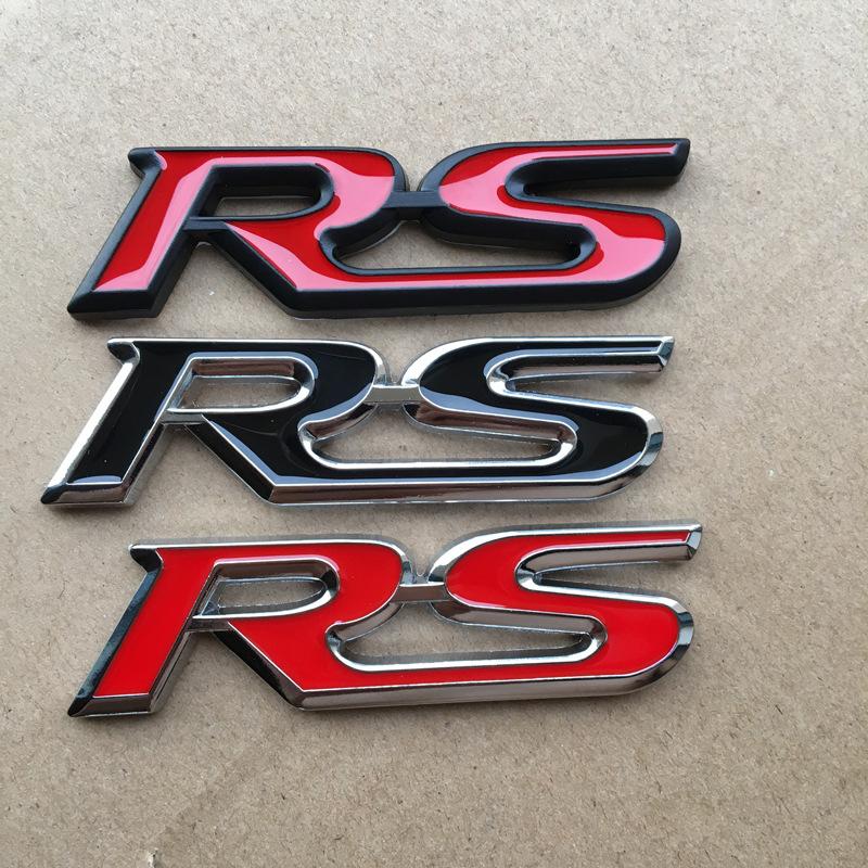 Car Grille Modification Decorative Logo 3D RS Grille Modification Sports Logo Metal Car Logo