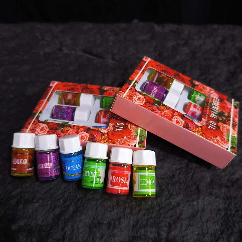 3ML 6pcs/set Pure Herbal Essential Oils Incense Reed Diffuser Rose Lavende Water Soluble Aromatic Humidifier Aromatherapy Liquid