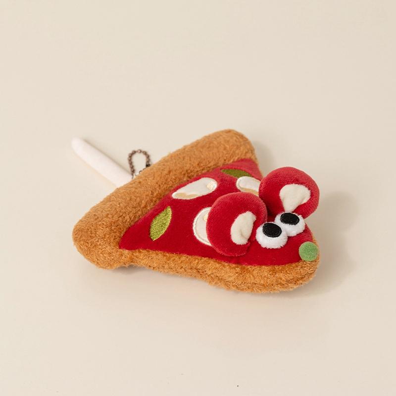 14cm Kreatives Maus Pizza Plüsch Anhänger Kuscheltier Kawaii Cartoon Tier Plüschtier Schlüsselanhänger Mit Einer Kette Dekoration Für Tasche Geschenk
