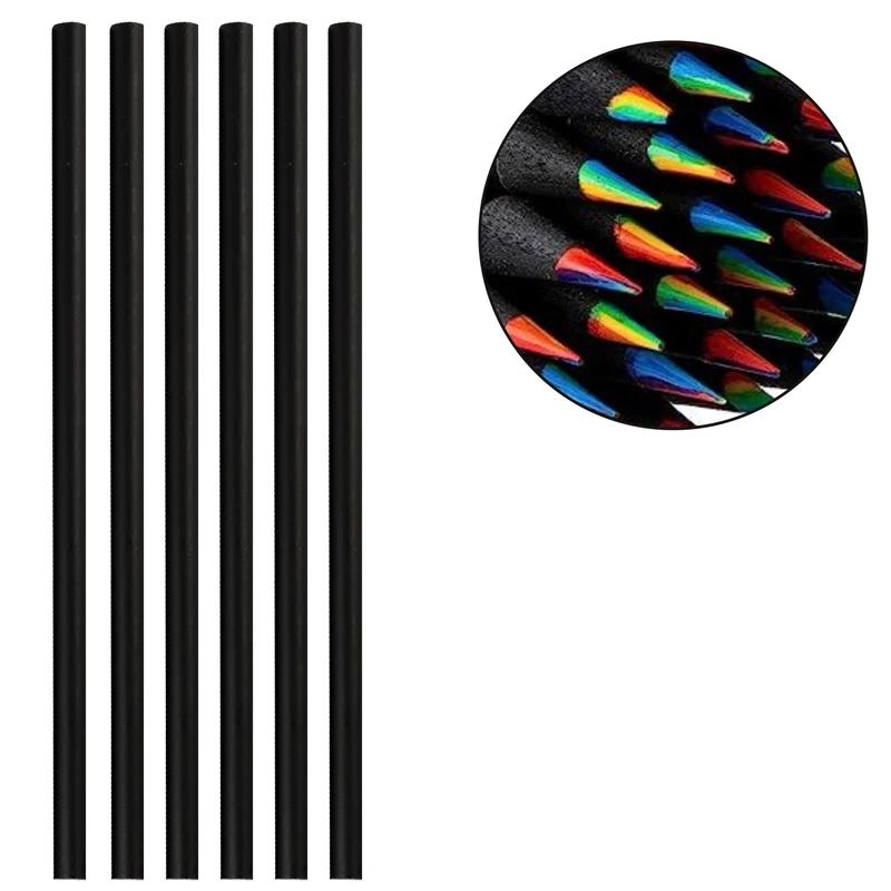 

Концентрические радужные карандаши для рисования, кавайные цветные карандаши, набор для детей, мелки для рисования, школьные цветные карандаши 6/12 шт./лот