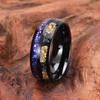 8MM Galaxy Tungsten Carbide Rings Anillos Bague Homme Pareja De Compromiso  Jewelry Men's Wedding Bands Engagement Rings