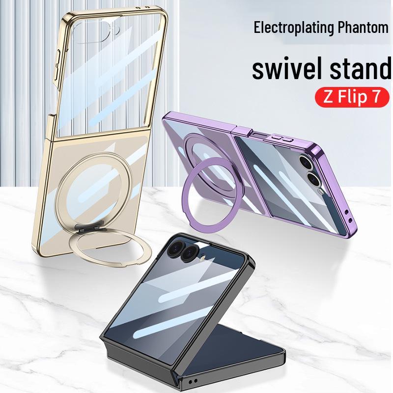 SAMSUNG Z Flip7 Magnetic Transparent Case with MagSafe Stand