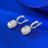 Fat Square 6 * 7Mm White Diamond Earrings Temperament Earrings Earrings