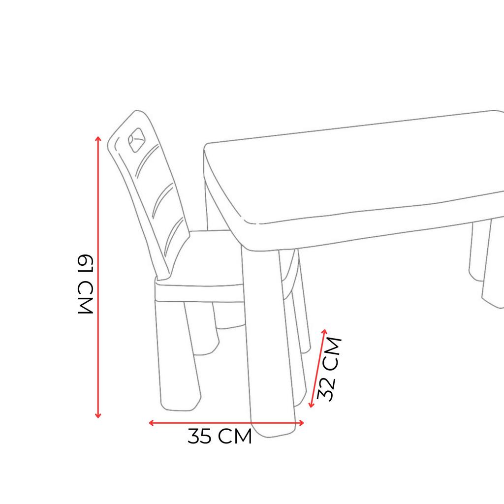 children's table + 2 chairs plastic - light green