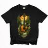 Nature Guitar Waterfall T-Shirt Acoustic Music Lover Forest Art Tee S-5XL