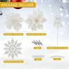 30pcs Set Multipurpose Artificial Christmas Flowers Glitter Poinsettia Flowers  for Party Decoration