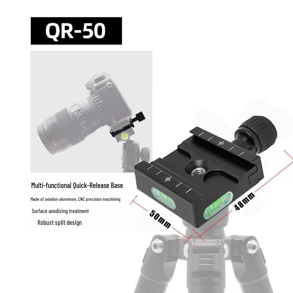 Universal Aluminum Quick Release Tripod Head and Conversion Base for Cameras