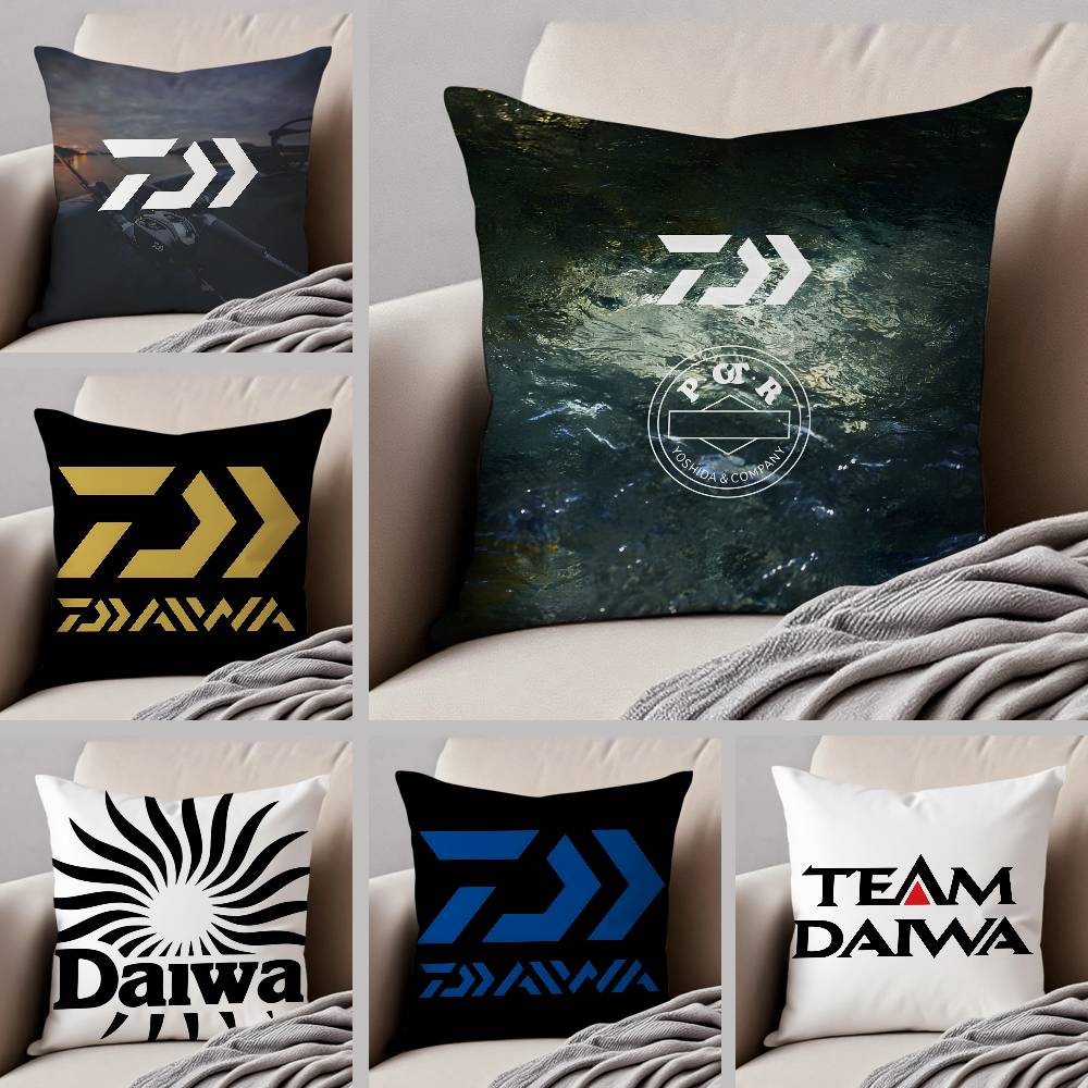 Cool DuckDAIWAAWARE For Fishing Art Pillow Case Anti-dustmite Pillowcase Invisible Zipper Silky Short Plush Sofa Cushion Cover