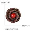Vintage Alloy Rhinestone Rose Brooch Fashion Versatile Ladies Suit Coat Corsage Accessories Pin