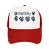 Meow Paw Print Trucker Hat Cat Lover Casual Polyester Mesh Baseball Cap Unisex Summer