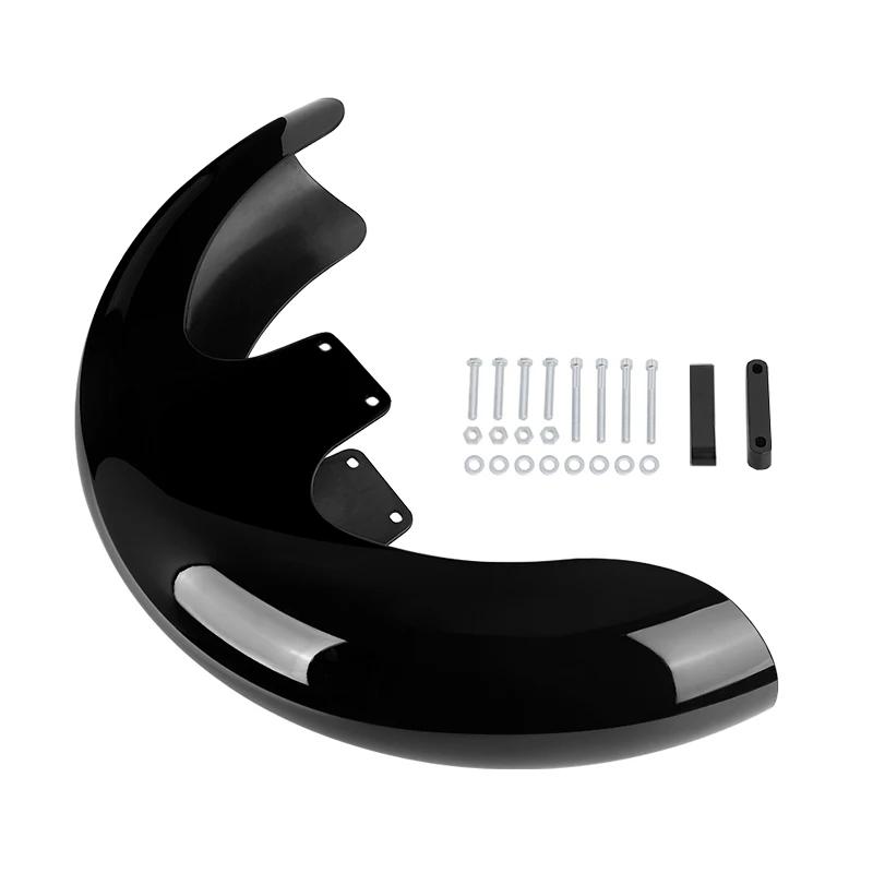 Gloss Black Wrap Front Fender Mudguard 19" 21" 23" For Harley Touring Electra Street Glide Road King Ultra Baggers