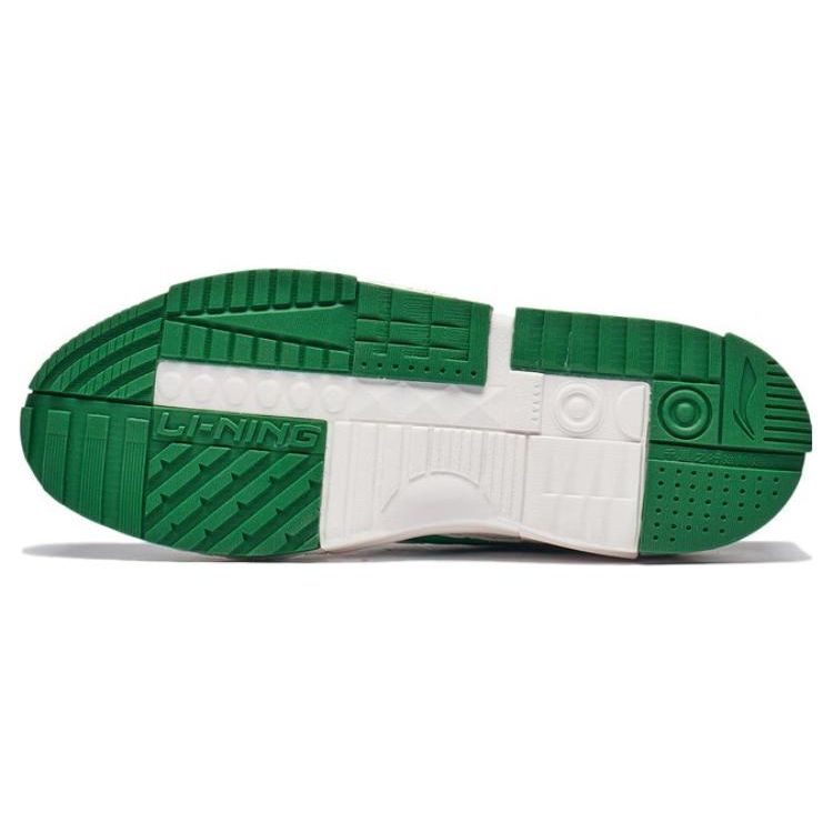 Li Ning Slip Resistant Durable Low Top Sports Casual Shoes Men Sneakers White Green AGCT135-2