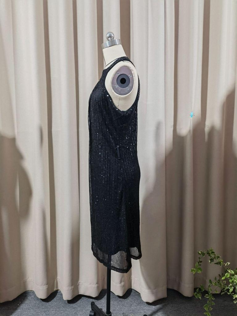 European & American Women's Sequin Halter Party Evening Gown