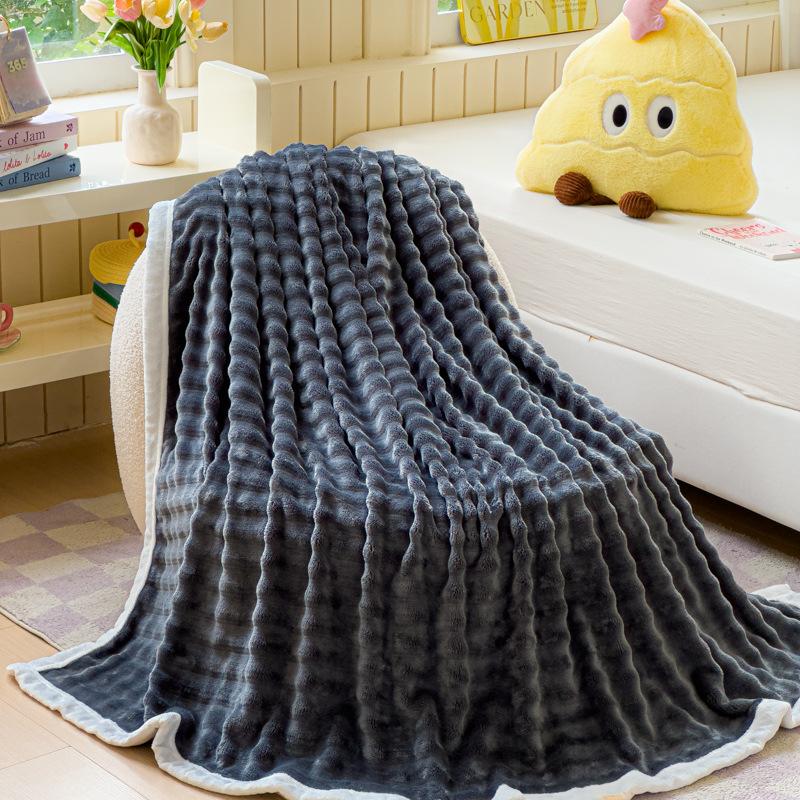 All-season Bedroom Throw Blanket Flannel Blanket Imitation Fur Tuscan Rabbit Velvet Blanket Multifunctional Office Nap Blanket