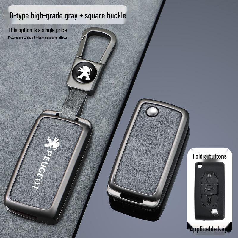 Leder Schlüsseletui für Dongfeng Peugeot 408/308/3008/4008/2008/5008 Metallmodelle