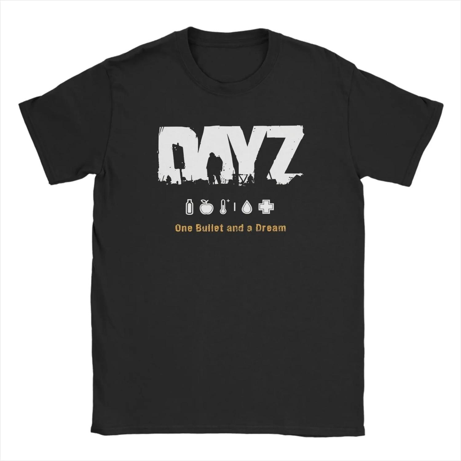 

Футболка DayZ One Bullet and a Dream 100% Хлопок Новинка Футболка с круглым вырезом Футболка с коротким рукавом Одежда Идея для подарка S чёрный