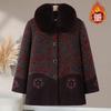 Elderly Autumn and Winter Women's Coat Mother Medium and Long Fur Collar Warm Mink Fleece Top Grandma Fleece Thickened Coat