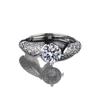 Adjustable Platinum Plated Moissanite Ring for Women - One Carat, Stackable Design for Index Finger