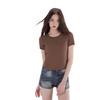 Li Ning Fitness Series Solid Color Round Neck Comfortable Breathable Short Sleeve T-Shirt Women T-Shirts Brown ATSU734-2