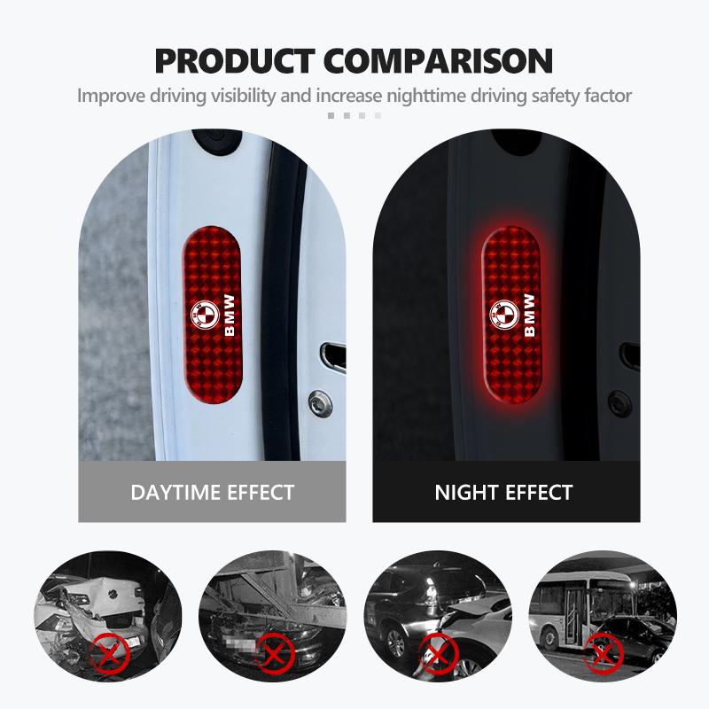 FA3-Car Reflective Safety Strip Sticker Rearview Mirror Warning Tape For BMW M Performance E36 E46 E60 E90 E91 E92 E93 F30 F20