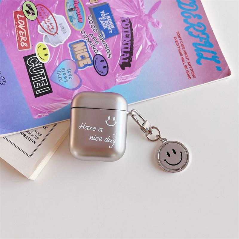 Electroplating English smiley face for AirPods Pro protective case cute apple 1/1 generation earphone matte soft case female