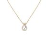 925 Sterling Silver Electroplated 18K Gold Light Luxury Shell Pearl Zircon Geomet Jewelry Giftsric Pendant Necklace for Women