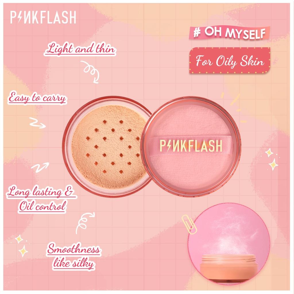 PINKFLASH 3 Color Loose Powder Full Coverage Face Powder Waterproof Oil-control Matte Setting Finish Powder Makeup Profession Womens Cosmetics