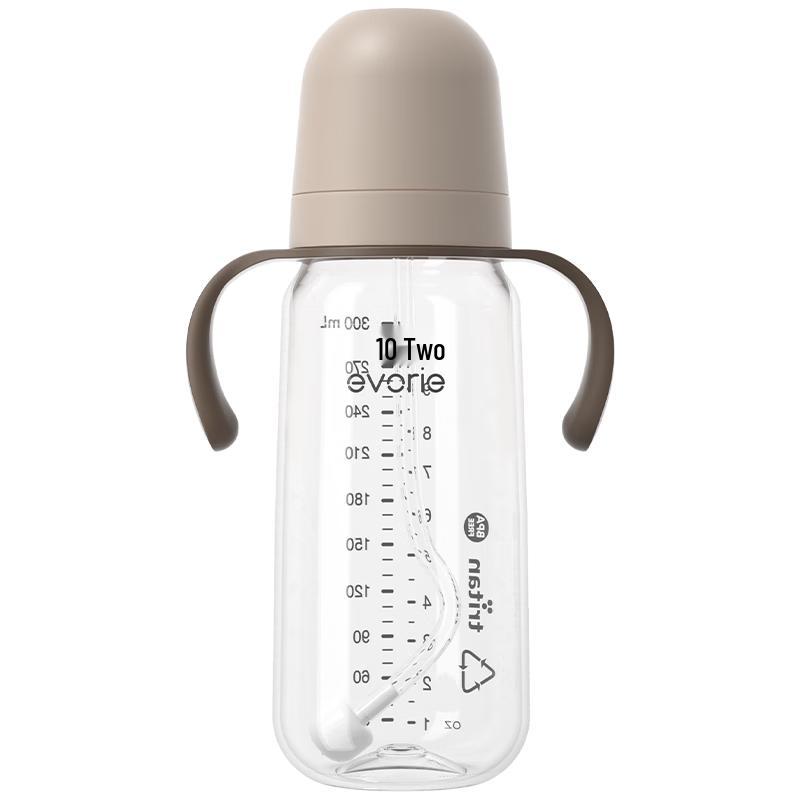 evorie Premium Tritan Wide-Neck Baby Bottle with Handle and Straw
