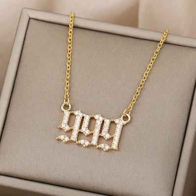Engelszahl Halsketten Für Frauen Männer 111 222 333 Edelstahlkette Zirkonia Anhänger Halsketten Geburtstags Schmuck Geschenk