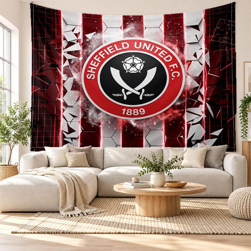 Sheffield United Football Wall Tapestry, Soft Fabric Wall Hanging, Decorative Backdrop For Bedroom Home Wall Art