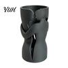 Minimalist Desktop Sculpture Decor Couple Embracing Abstract Vase, Matte Black Decorative Sculpture, Modern Style Elegant Home Accessories Artistic