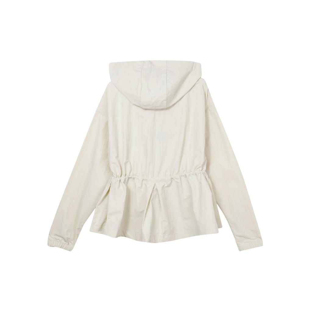 Nike Solid Color Print Logo Hooded Long Sleeve Jacket Women Jackets White FN3670-020