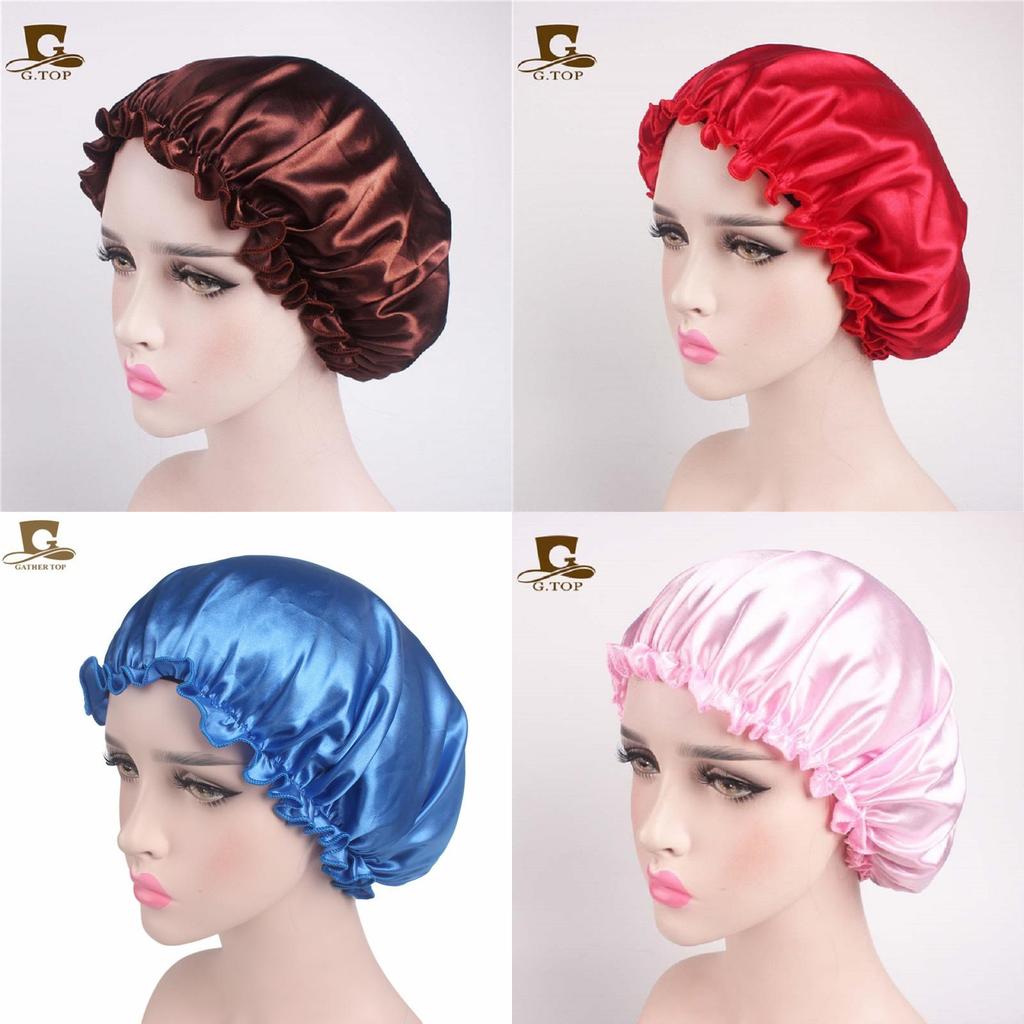 Luxurious Satin Sleep Night Cap For Curly Hair Beauty Salon Head Cover Bonnet Hat