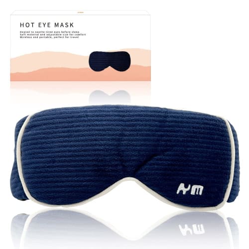 

KEMONTEC Rechargeable USB Hot Eye Mask for Sleeping [Quick-Warming Patented Technology and Fully Washable], Cordless, Navy