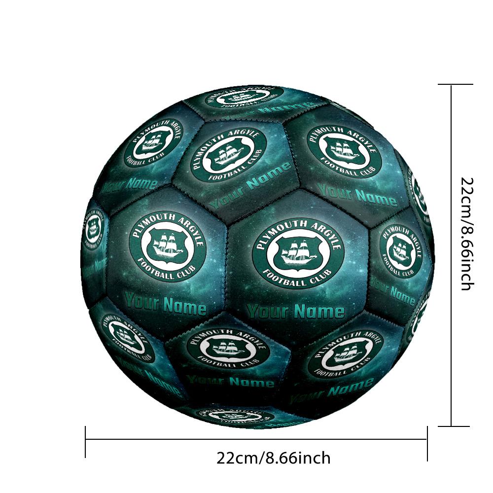 Plymouth Argyle FC Fashion Size 5 Football Wearproof Non‑Slip Soccer Ball For Sports Training Entertainment Use