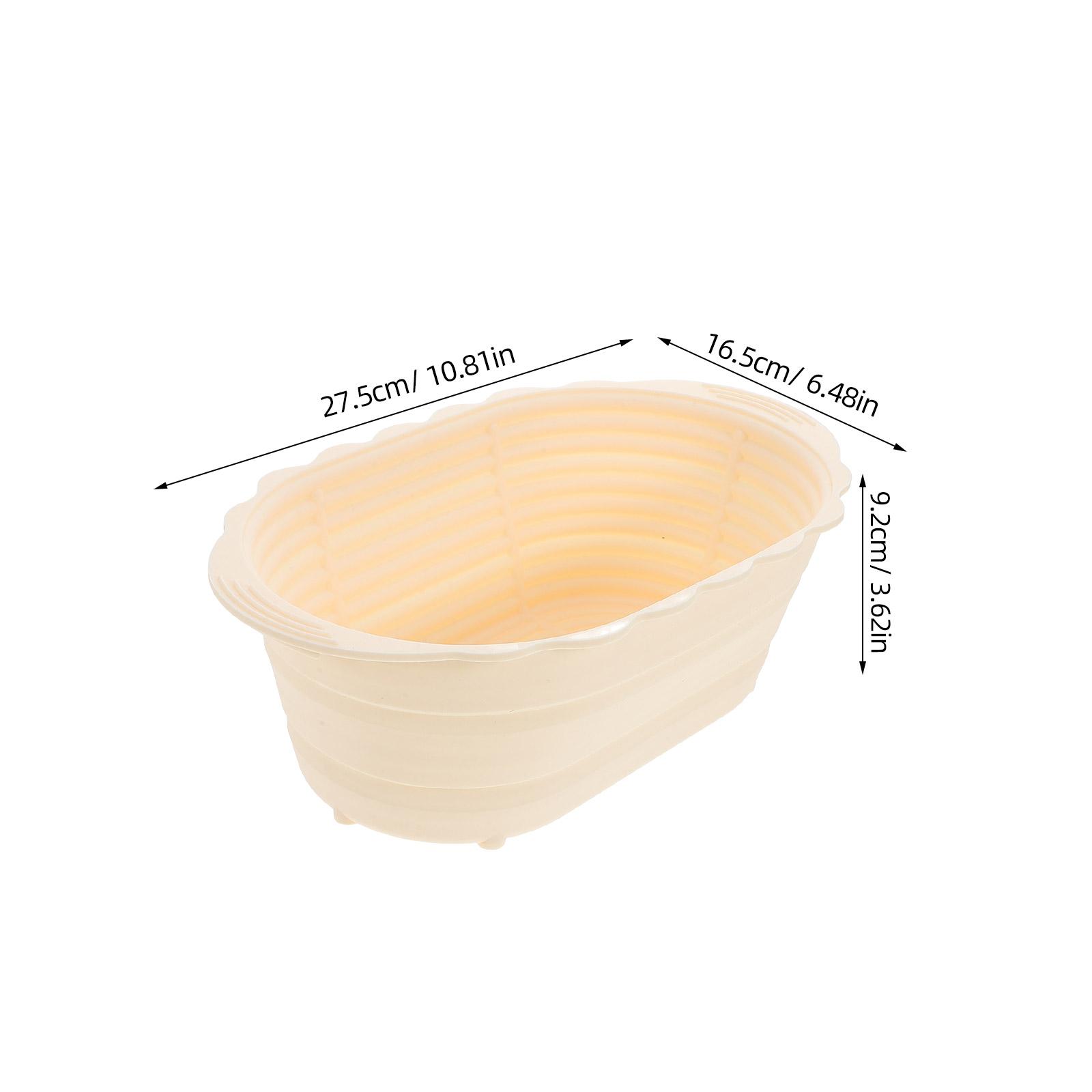 Foldable Silicone Bread Proofing Basket Oval Shaped Large Capacity Sourdough Baking Tool Pink Dough Rising Container Home