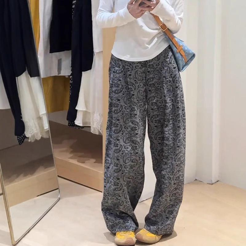 Women's Retro Paisley High-Waist Wide-Leg Pants - 2025 Summer Style