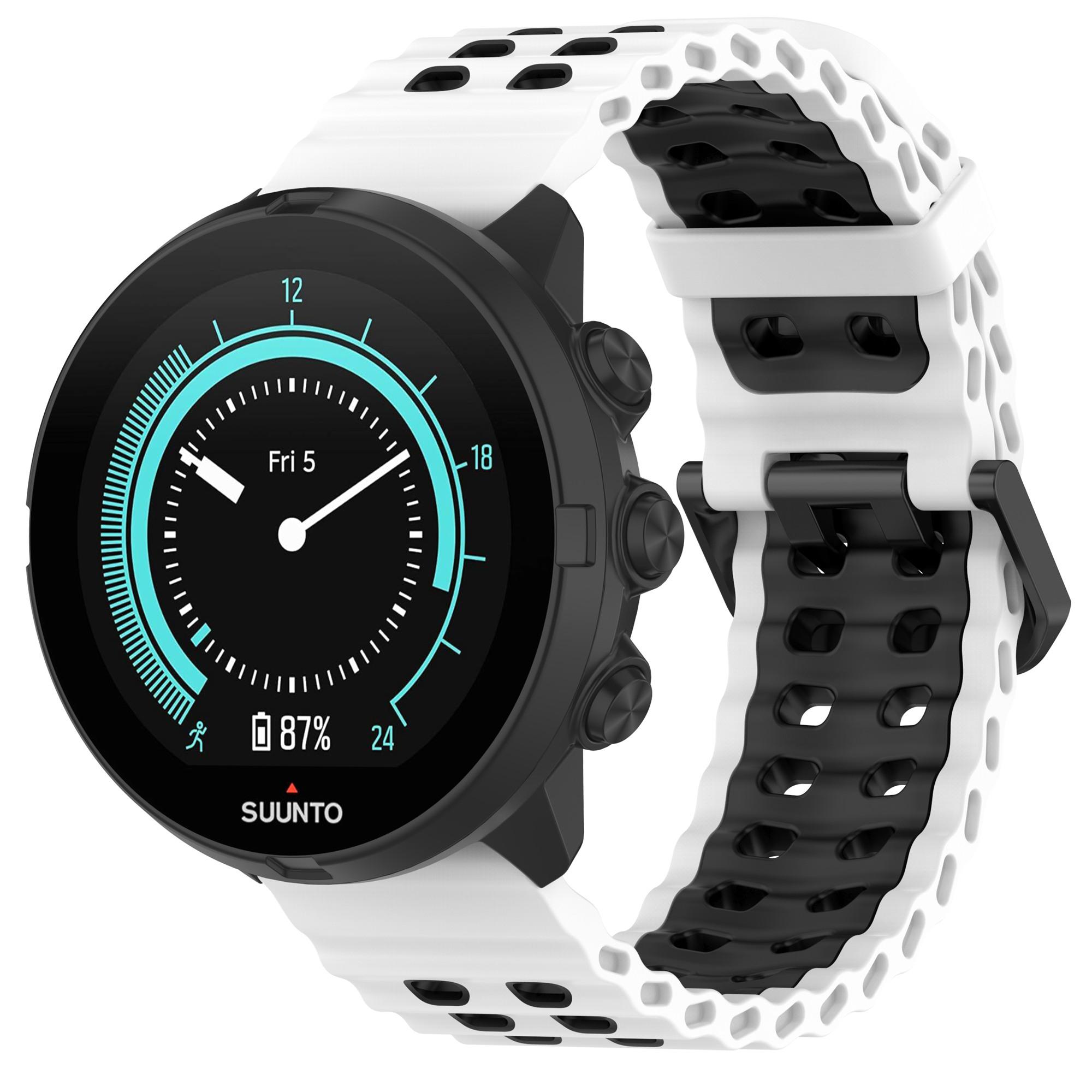 

Watch Band for Suunto Spartan Sport/9/7 Dual Color Silicone Strap White+Black