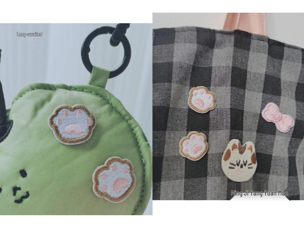 1-2 cm Mini Self-Adhesive Cat & Dog Paw Patches for Repairing Clothes, Decorative Stickers for T-shirts & Pants